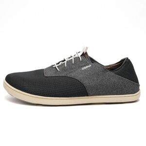 Olukai Men's Black/Grey Casual Lace-Up Shoe